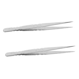 DOITOOL 2pcs Stainless Steel Tweezers Multi-use Craft and Eyelash Tweezers Ergonomic Design and Easy to Clean for Precision Tasks