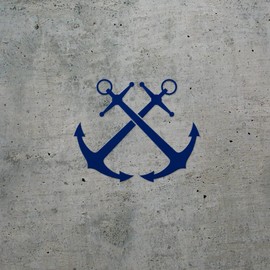 Transparent Decal Stickers of Crossed Anchor (Navy Blue) Premium Waterproof Vinyl Decal Stickers for Laptop Phone Accessory Helmet Car Window Mug Tuber Cup Door Wall Decoration ANDSKUS0g5432AB090622