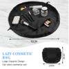 URAQT Lay Flat Drawstring Makeup Bag, Large-Capacity Travel Cosmetic Pouch,