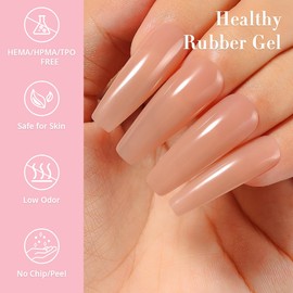 Nicedeco Rubber Base Gel for Nails Camel Rubber Gel U V Color Base Gel Nail Polish 15ML 010