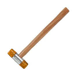 Dönges Non-rebound Soft Hammer with Painted Ash Handle, Diameter 27 mm, 220 g Light, Interchangeable Heads in Yellow, Made in Germany, Plastic Mallet, Rubber Mallet, Multifunctional Hammer
