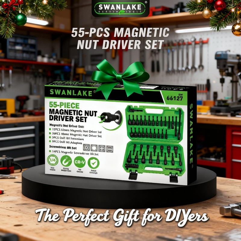 55-Piece Magnetic Nut Driver Set, Metric & SAE 1/4" Hex