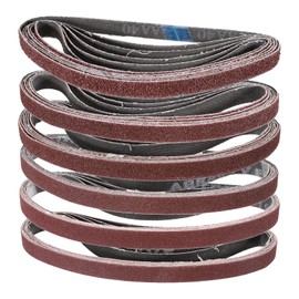 sourcing map 36pcs 0.5 x 18" Sanding Belts 6pcs Each of 40/60/80/120/180/240 Grit Aluminium Oxide Flush Joint Belt Sander Paper for Metal Woodworking Automotive Repair