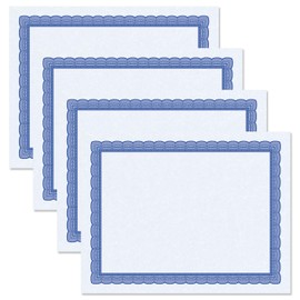 Executive Blue Parchment Certificate Papers - Pack of 25, Laser & Inkjet Printer Compatible, for Office, Business Awards, Graduation, School Diplomas, 8-1/2" x 11" on 60 lb. Stock