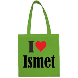 I Love Ismet Shopping Bag School Bag Gym Bag 38 x 42 cm Black or White
