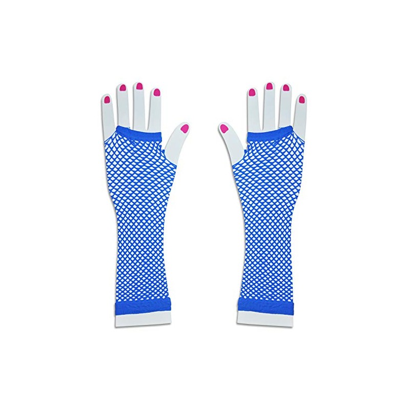 LONG FISHNET GLOVES 7 ASSORTED COLOURS PARTY FANCY DRESS TUTU