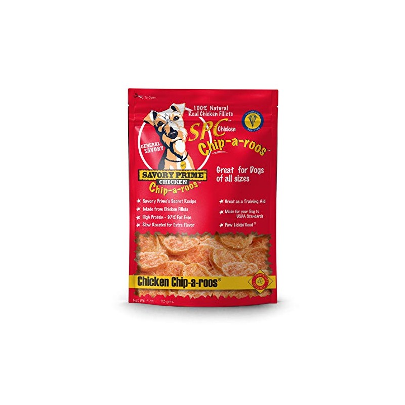 Savory Prime Chicken Chip-A-Roos Jerky Treat, 4-Ounce