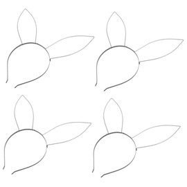 ABOOFAN 4pcs Unfinished Bunny Ears Headband Base for Crafting Metal Hair Clasp Frame Versatile DIY Hair Accessories for Creative Hairstyles and Celebrations
