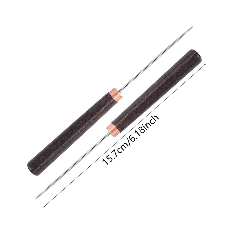 Perfeclan 2pcs Awl Punch Tool Scratch Awl Professional with Wooden