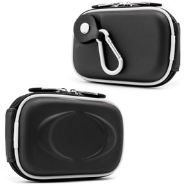 ROXIE Waterproof Camera Carrying Case for Canon PowerShot SX740 SX730 SX720 SX620 G7X, with Zipper Mesh Accessory Pocket, Small, Black, CAMLEA402