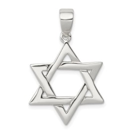 Wishing for Claudia Sterling Silver 925 Polished Star of David Charm Pendant 1.34 Inch