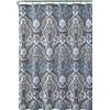 Decorative Blue & Silver Grey Gray Boho Fabric Shower Curtain,