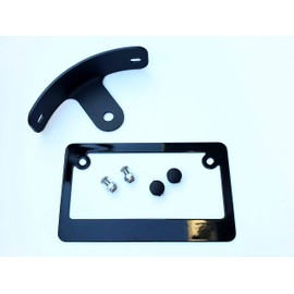 JBSporty ♤ to fit Harley V Rod Night Rod ♤ Half Moon License Plate Bracket and Plate Frame ♧ 1/2" Shock Mount V-Rod