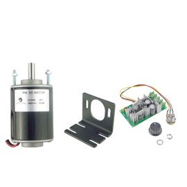 CHANCS Mini Electric Low Noise Motor CH-3420 12V DC 3500RPM Hollow Shaft with 20A PWM DC Motor Speed Controller with Bracket