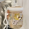 800ml Cute Water Cup with Lid and Straw Plastic Portable