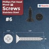 Kozelo 100pcs Phillips Flat Head Wood Screws - [#6x3/8"] 304