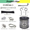 Roxanned 1/8" Stainless Steel Cable,100ft Wire Rope Kit Turnbuckles for