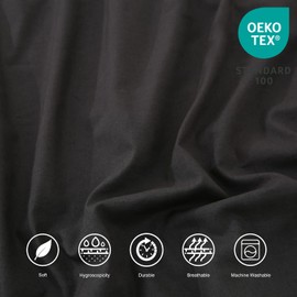 BISELINA Linen Sheet French Flax Flat Sheet 55% Euro Linen 45% Cotton Basic Style Solid Color Soft Breathable Farmhouse Top Sheet (Queen, Navy Blue)