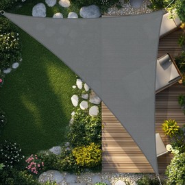 SUNNY GUARD Triangular Awning 3 x 3 x 4.25 m, Waterproof Sun Protection, Weather Protection, Canopy, UV Protection for Balcony, Patio, Garden, Grey Anthracite