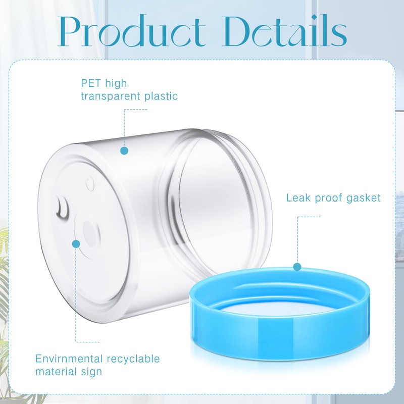 SATINIOR 12 Pack 6 oz Plastic Container Jars with Lids