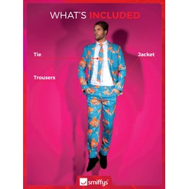 Smiffys mens Goldfish Suit, Blue, L - US Size 42"-44"