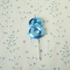 Qj-solar 2.76 inch Blue 8 Birthday Candles,3D Number 8th Cake