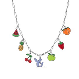 SENFAI Beach Charm Necklaces Fruit Preppy Necklace Trendy Initial Women's Choker Necklaces (Y)