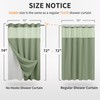 River Dream Green Heavyweight No Hooks Required Shower Curtain with