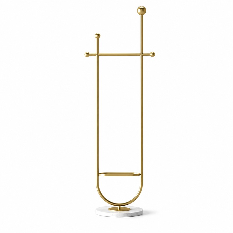 Modern Freestanding Stainless Steel Clothes Rack with Hanging Bar &