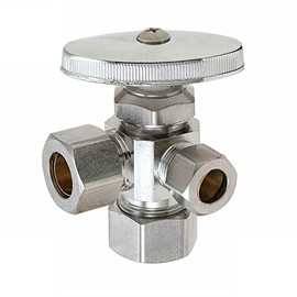 LEFITPA Replacement 5/8 Inch Comp x 1/2 Inch Slip Joint x 3/8 Inch Comp Multi Turn Brass Angle Stop Valve for PrimeX 82014