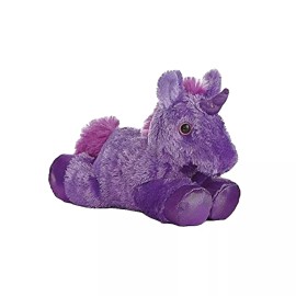 Aurora Bright Unicorn Purple Plush Toy 8" size with Sparkly Accents Soft  Plush