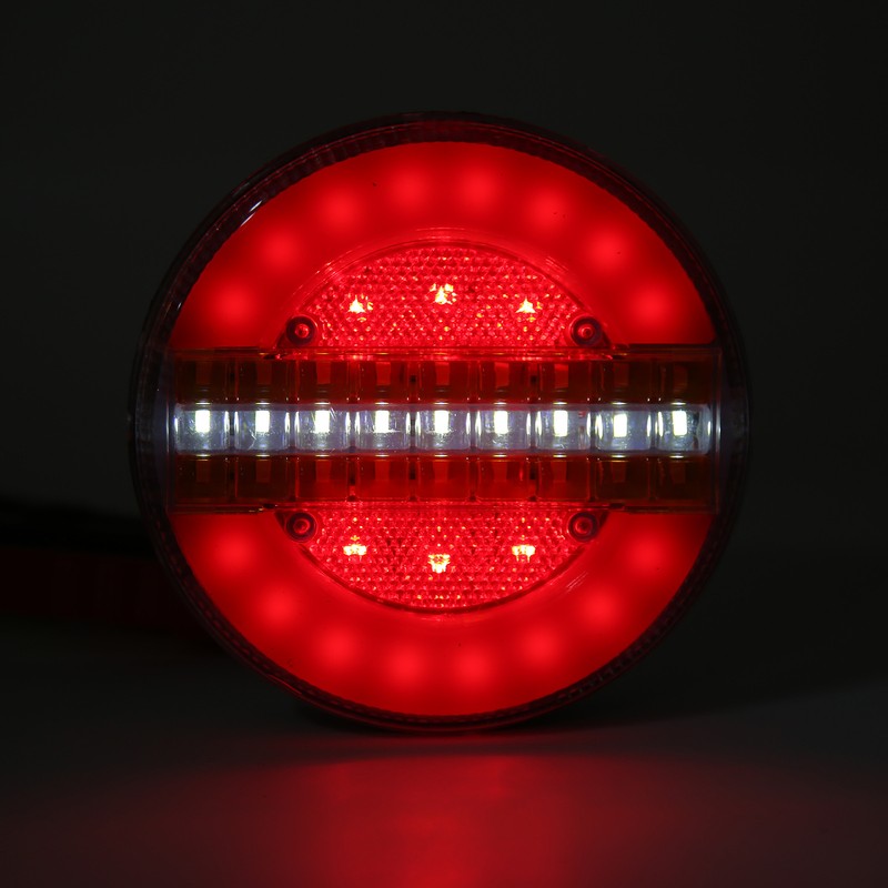LED Round Trailer Tail Light 1200LM Stop Brake Turn Reverse