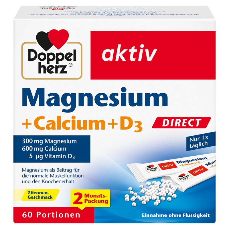 Doppelherz Magnesium + Calcium + D3 Direct - with Lemon