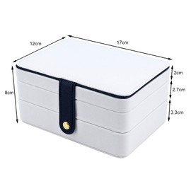 Beowanzk Jewellery Storage for Girls and Women, Jewellery Box Travel, Jewellery Organisers, Jewellery Box, Storage Earrings, Bangles, Stud Earrings, 3-Layer (White)