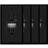 Black Wall Outlet Receptacle with Night Light,Electrical Receptacle Outlets,15A 125V,