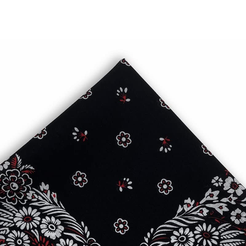 Trifong Bandana, 100% Cotton, Cashew Nut Pattern, Paisley Handkerchief, Unisex,