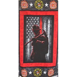 PDTXCLS Fire Fighters Red Cotton Panel 24 X 44 Inches