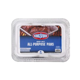 Kingsford Heavy Duty All-Purpose Aluminum Pans | Disposable Aluminum Foil Pans Ideal for Cooking, Baking, Steaming, Grilling, & Smoking | Safe, Disposable Chafing Dish, 4 Pack
