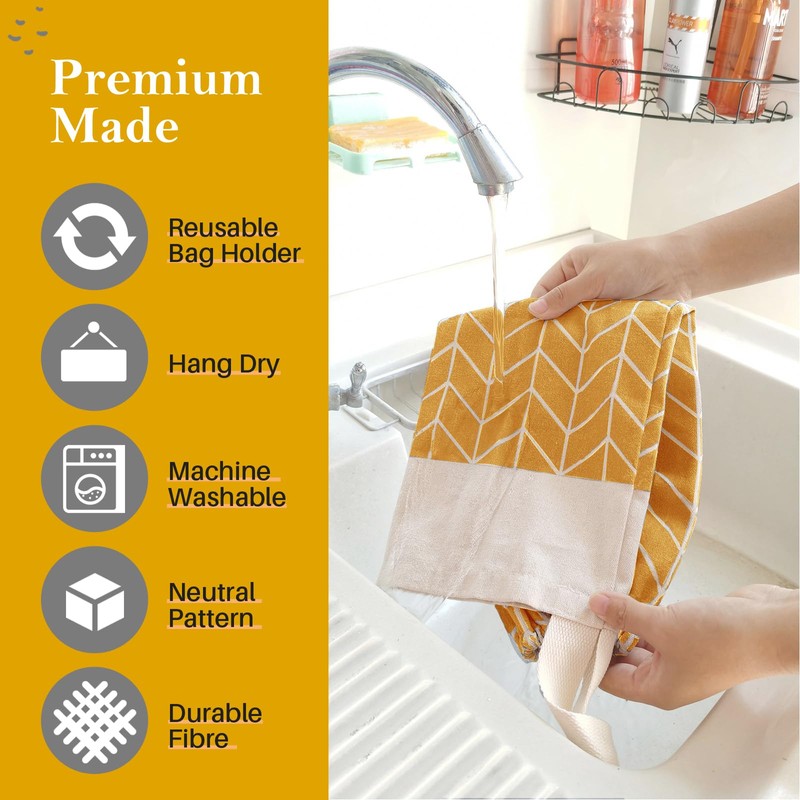 LeCorner Plastic Bag Holder, Canvas Grocery Bag Holder Dispenser, Wall