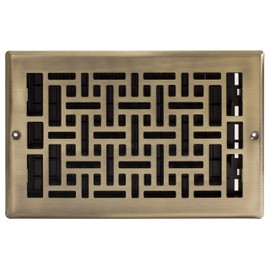 Decor Grates AJL610W-A Oriental Wall Register, 6-Inch by 10-Inch, Antique Brass