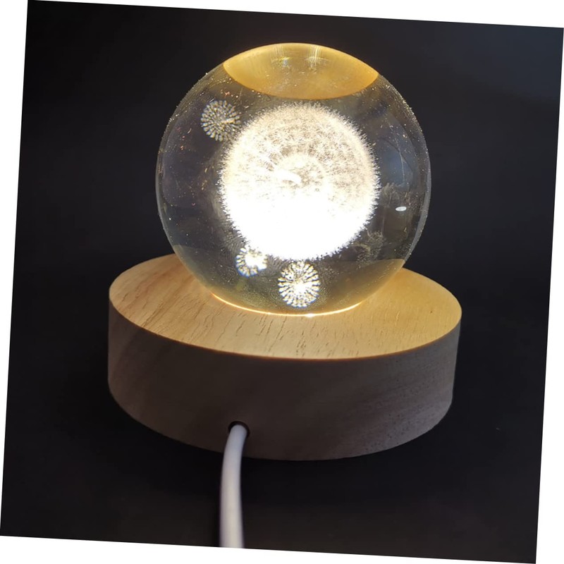 LED Wood Display Base USB Powered Cylinder Light Display Base