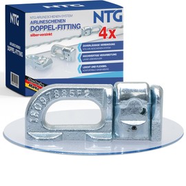 Pack of 4 | Double Fitting | End Fitting for Airline Rail | Double Stud | Without Ring | Lashing Rail | Galvanised