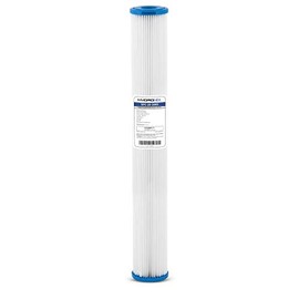 Hydronix SPC-25-2005 Universal Whole House Sediment Pleated Water Filter, Washable and Reusable, 2.5" x 20" - 5 micron