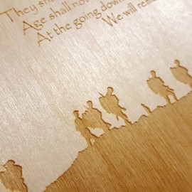 Cutncraft Designs Military Poppy Flanders Field Remembrance Engraved Wooden Wall Plaque Sign A5 Size 210x147 mm (8"x6") with Sticky Pads