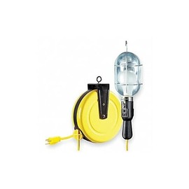 Lumapro 1W943 Ext. Cord Reel w/Hand Lamp, 16/3AWG, 25ft. Lighting, Black