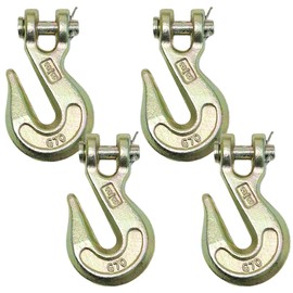 Boxer 4 Pack - 3/8” Grade 70 Forged Clevis Grab Hook, 30,000 lbs Breaking Strength, Chain Hooks for Trailers, Towing, Wrecker Tow Chain - Heavy Duty