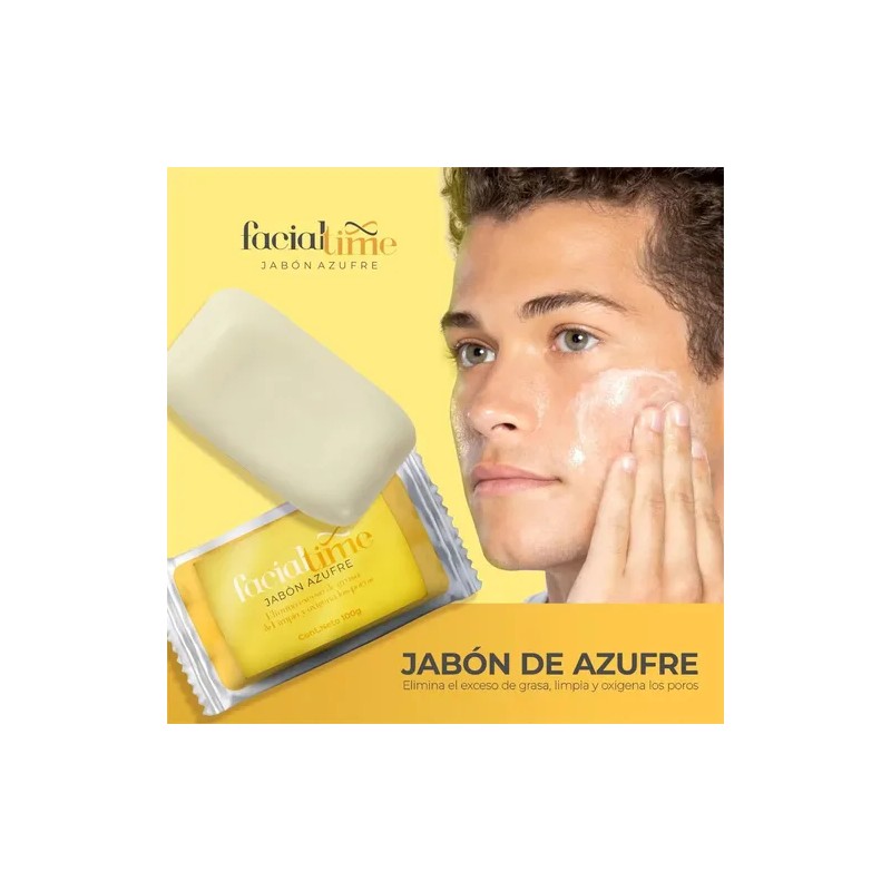 Facial Time Kit Loción Antiacné 120ml Jabón Azufre 100g Control