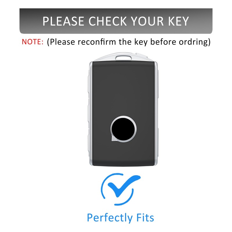 CaseCare Leather Key Fob Cover with Keychain Compatible with Volvo