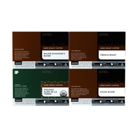 Peet's Coffee, Dark Roast K-Cup Pods for Keurig Brewers - Variety Pack, Major Dickason's Blend, French Roast, Organic Alma De La Tierra, House Blend, 40 Count (4 Boxes of 10 K-Cup Pods) Packaging May Vary