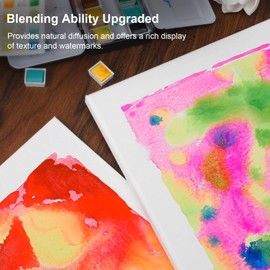 PHOENIX Professional Stretched Watercolor Canvas - 8x10 Inch/4 Pack, 100% Cotton Water Color Canvases for Painting, 8 Oz. / 260g White Blank Medium Texture Canvas for Water Based Paints